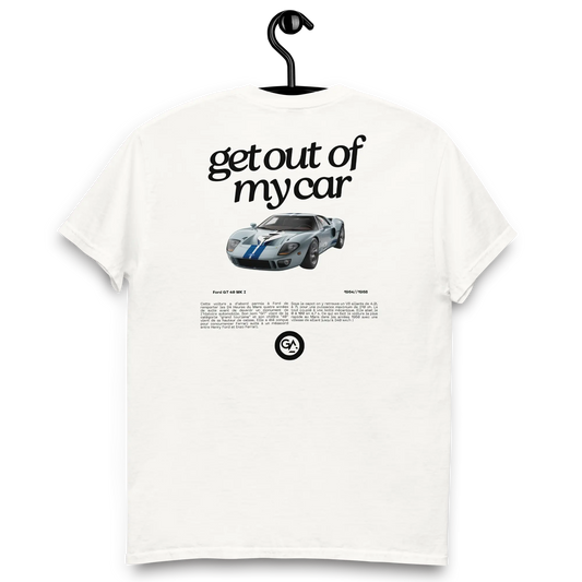 T-shirt Ford GT40 – Voiture de course mythique des 24 Heures du Mans, dispo S à 2XL + livraison offertes dès 50€ d'achats en noir et blanc