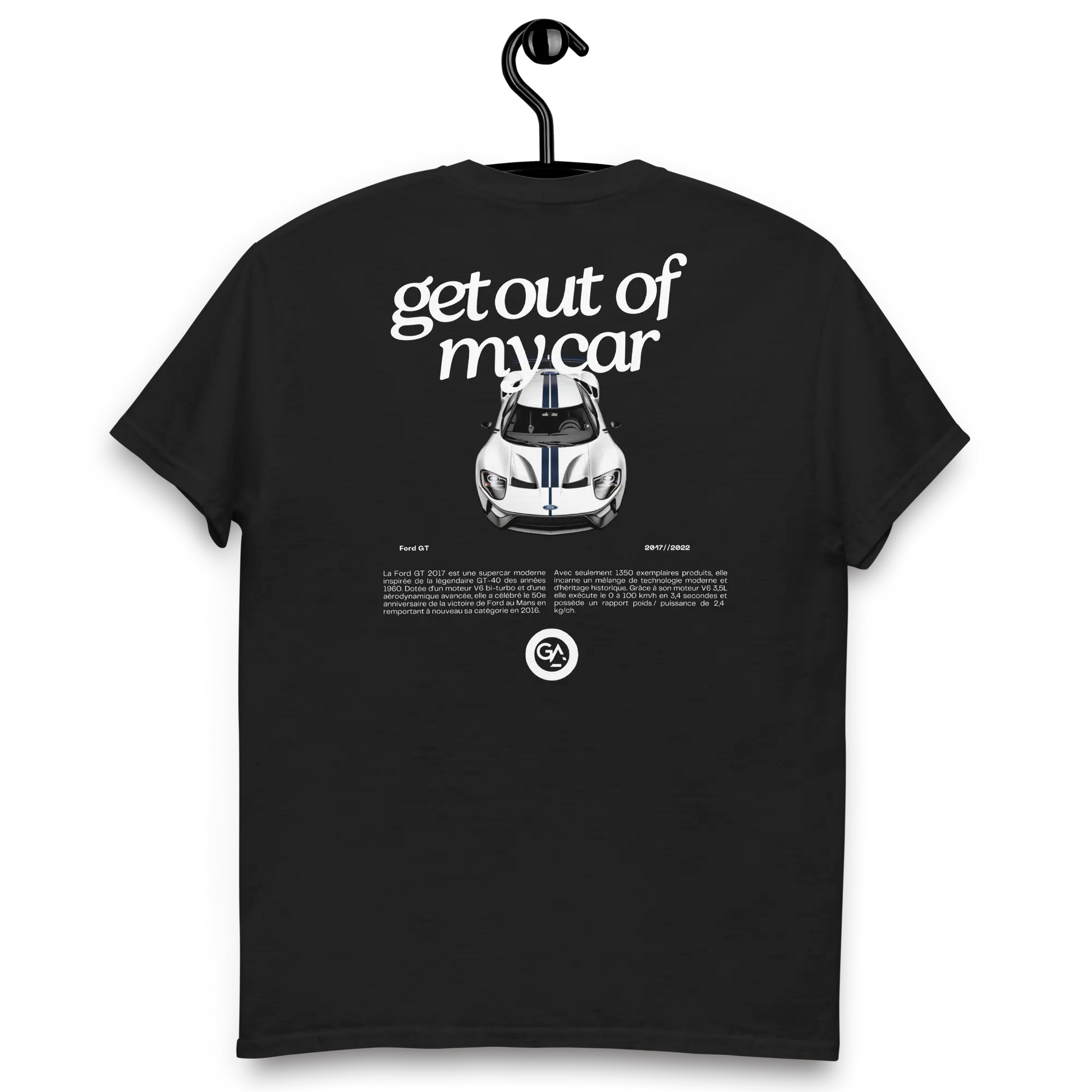 T-shirt Ford GT – Supercar américaine La Vago, noir/blanc, tailles S à 2XL livraison offerte dès 50€ d'achats


