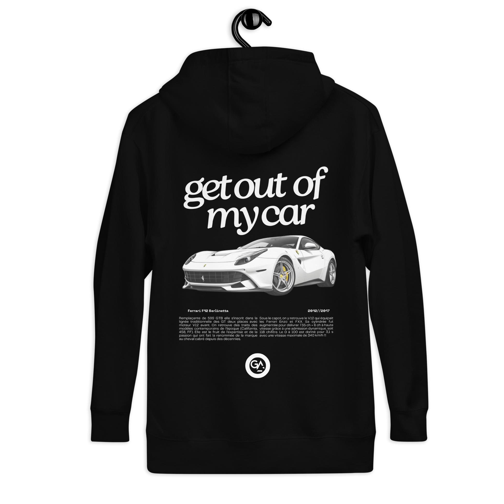 Sweat Ferrari F12 noir ou blanc – Supercar italienne S à 2XL
 La Vago, noir -  Livraison offerte