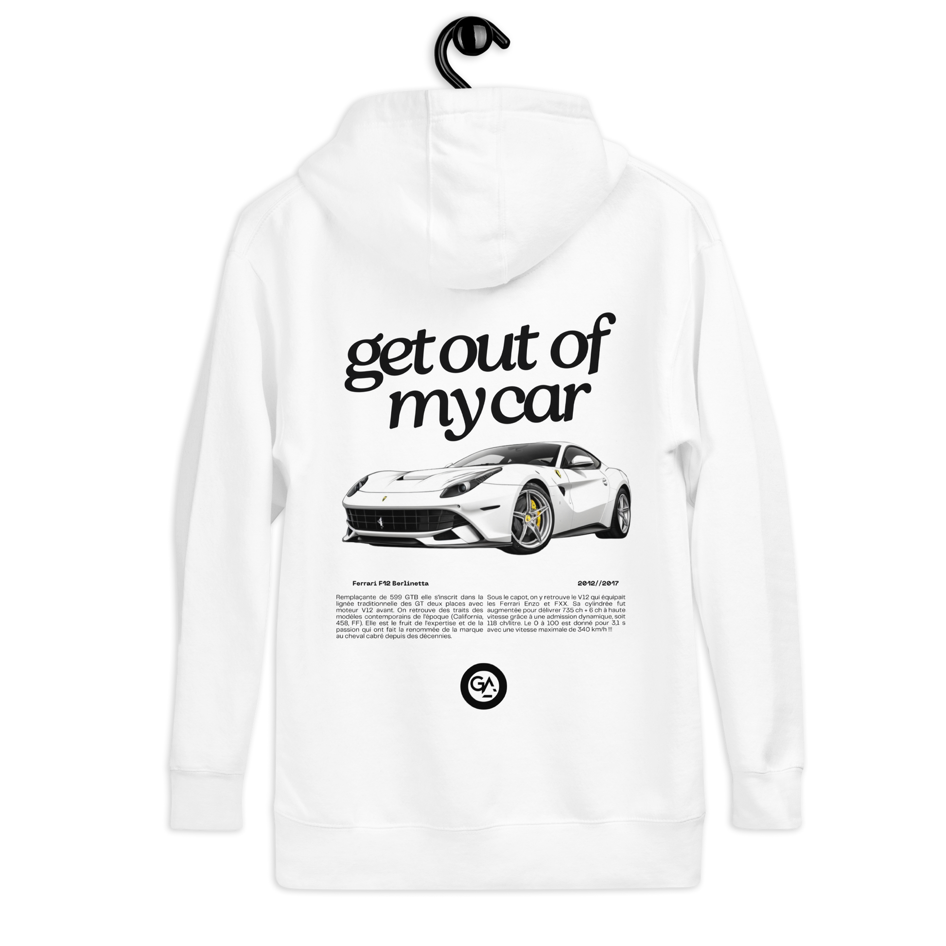Sweat Ferrari F12 noir ou blanc – Supercar italienne S à 2XL
 La Vago, noir -  Livraison offerte